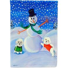 Caroline's Treasures 7145-FLAG-PARENT Snowman with a Bichon Frise Flag