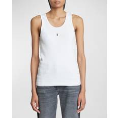 Givenchy Dame Overdele Givenchy Ribbet Tank Top med Metallic Detalje - Hvid