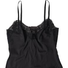 Seta Pigiama Dolce & Gabbana Black Lace Silk Sleepwear Camisole Women's Underwear