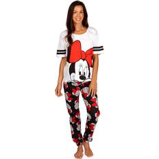 Tops Disney Women's Pajama piece Set, includes Tee and Sleep Pants, Black/White