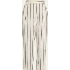 Bruna - Dam Pyjamasar Brunello Cucinelli Pinstripe Linen Crop Pants