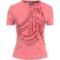 Diesel Unisex Tops Diesel Woman T-shirt Pink Cotton