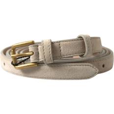 Dolce & Gabbana Beige Underwear Dolce & Gabbana Beige Goatskin Leather Metal Buckle Belt