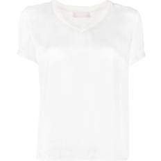 Panties Liu Jo V-neck short-sleeved satin T-shirt women Viscose/Cotton White