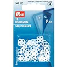 Prym Sew-On Square Plastic Snap Fasteners, 9mm, Pack of 15, White