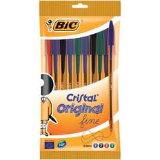 Bürobedarf Bic Kugelschreiber Cristal Original fine 0.35mm sortiert, 10er