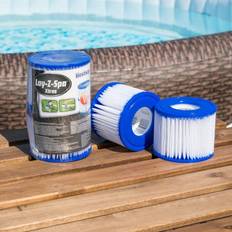 Samuel Alexander 4 Pack Bestway 58323 Lay-Z-Spa Filter Cartridge, Size VI 10.6cm x 8cm White One Size