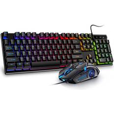 Greenzech & Sound 104 Keys USB Wired Mouse Silent/Sound Changing Backlight