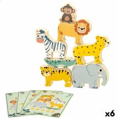 Woomax Building Game Figures animals 16 Pieces 7 x 7 x 1,5 cm 6 Units