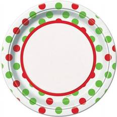 Party Supplies Unique Party Polka Dot Christmas Plates Pack of 8