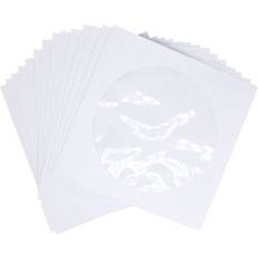 Optical Storage Tlily CD DVD Sleeves, DVD CD Media Paper Envelop Sleeves Holder with Clear Window Flap White, Pack of 100