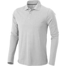 Elevate Mens Oakville Long Sleeve Polo Shirt Grey Melange