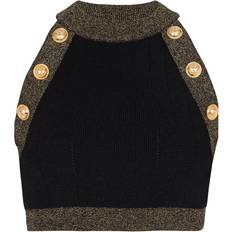 Balmain Sweatere Balmain Top Dame - Sort/Guldtrimmet Strikket