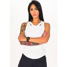 Weiß Tanktops Nike Dri-Fit ADV AeroSwift Damen vêtement running femme Blanc