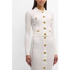 Balmain Koftor Balmain Rib Knit Cardigan - Vit