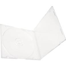 Optical Storage Smartbuy 100 Pack Slim 5.2mm Jewel Case Thin Clear Single CD DVD Disc Storage w/Built-in Clear Tray