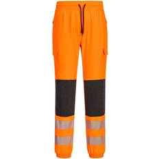 EN ISO 20471 Work Pants Portwest KX3 Hi-Vis Flexi Jogger Work Pants Orange/Black