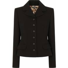 Wool Jackets Dolce & Gabbana single-breasted virgin wool blazer women Polyester/Spandex/Elastane/Virgin Wool Black