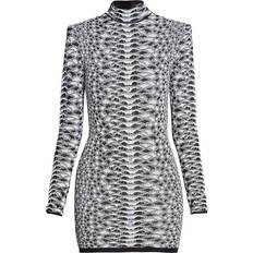 Sportkledingstuk Jurken Balmain python-jacquard knitted minidress women Viscose/Polyamide/Cupro Black