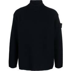 Stone Island Women Tops Stone Island logo-patch virgin wool roll-neck jumper men Virgin Wool Black