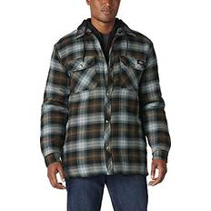 Dickies Unisex Jacken Dickies Dickies mens Dickies Men's Relaxed Fleece Hooded Flannel Shirt Quilted Jacket, Black/Timber Ombre Plaid