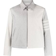 Brown - Women Rain Jackets & Rain Coats Thom Browne Funmix 4-Bar stripe golf jacket men Cotton/Cupro Grey