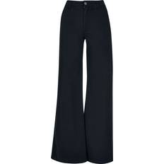 Dam - Denim/Jeanstyg Byxor Urban Classics – Svarta byxor med hög midja och vida ben-Svart/a