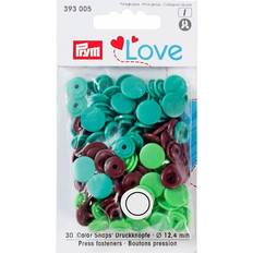 Prym Love Round Snaps Press Fasteners Green & Brown per pack of 30