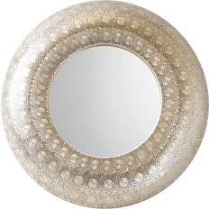 Mercer41 Campagna Round Magnifying Metal Wall Mirror