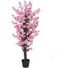 Rosa Konstgjorda växter Leaf Blad 120 cm Konstgjort Rosa Blomträd Konstgjord växt