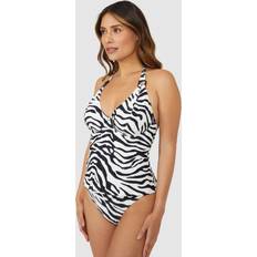 Nylon Tankinis Gorgeous Zebra Non Pad Plunge Tankini Top 32FF