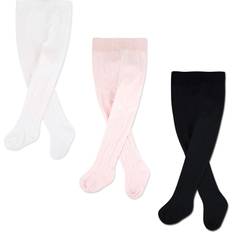 Black Pantyhose Aoujea mini eggs Baby Girl Tights Cable Knit Leggings Stockings Cotton Pantyhose Tights for Newborn Infants Toddler 6t-8t Months Black White Pink Pack