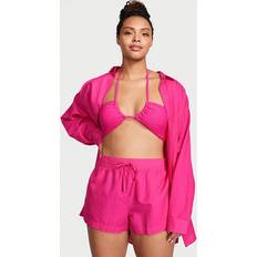 Pink - Shirt Dresses Victoria's Secret Swim Linen Boyfriend Shirt Dress, Pink, Women's Dresses Victoria's Secret