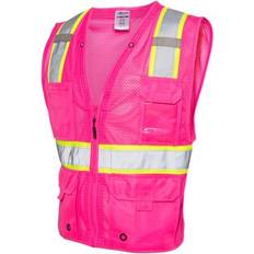 Pink Work Clothes Kishigo EV Series Enhanced Visibility Multi-Pocket Mesh Vest