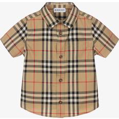 Babies Shirts Children's Clothing Burberry Baby Boys Beige Vintage Check Owen Shirt