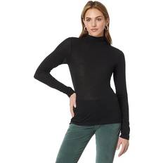 Rayon - Women Shirts Lucky Brand Women's Mock-Neck Long-Sleeve Layering Top Jet Black