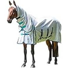 Shires Hästtäcken Shires Highlander Plus Sweetitch Combo hästmatta – vit/marinblå/grön, 5'3, Vitt
