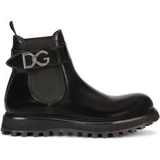 Dolce & Gabbana Men Chelsea Boots Dolce & Gabbana Chelsea belted boots men Calf Leather/Rubber/Calf Leather/Lamb Skin/Goat Skin Black