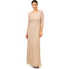 Unisex Dresses Adrianna Papell Adrianna Papell Women's Beaded Long Gown, Biscotti