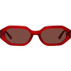 Irene Angular Sunglasses - Red/Brown