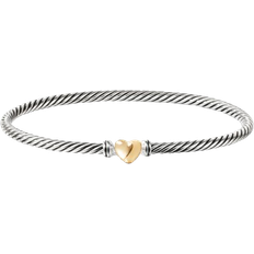 David Yurman Gold Bracelets David Yurman Classic Cable Heart Station Bracelet - Silver/Gold