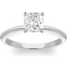 Gold - Solitaire Rings Pompeii3 1ct Cushion Diamond Solitaire Ring 14K White Gold