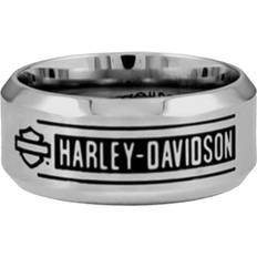 Men - Silver Plated Rings Harley-Davidson Men's H-D Bar Script Stainless Steel Band Ring, HSR0026