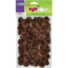 Brown DIY Creativity Street Pom Pons 100-Piece x 1 Inch, Brown