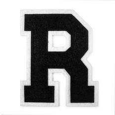 Patches & Appliqués Chenille Stitch Varsity Iron-On Patch by pc 4-1/2 Black/White TR-11648 Letter R