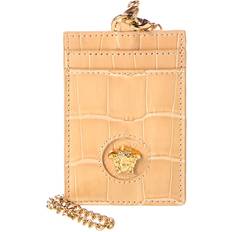 Versace La Medusa Croc-Embossed Leather Card Holder