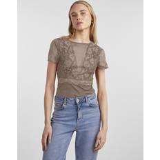 Ruskea Muotoilevat alusvaatteet Pieces Lace Bodysuit