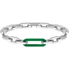 Lacoste Silver Bracelets Lacoste Men's Stainless Steel Paperclip Chain Bracelet Silver