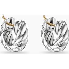 David Yurman Silver Earrings David Yurman Sculpted Cable Hoop Earrings in Silver, 5.4mm, 0.5"L