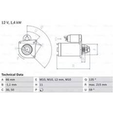 Bosch 0986024130 Starter Motor 2413 12 V